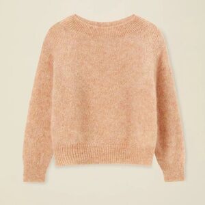 POMANDÈRE Pinkish/Mauve? 82% Soft Mohair Wide Neckline Chunky Knit Sweater NWT 4